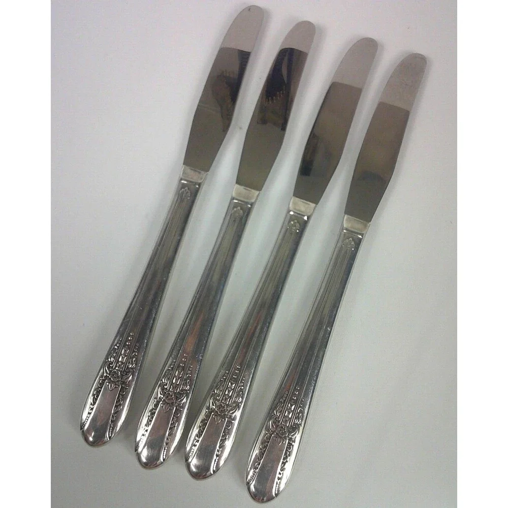 WM Rogers Reflection 1939 Silverplate Dinner Knife Knives Flatware Lot of 4